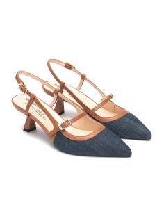 Nero Giardini slingback in tessuto e pelle 2